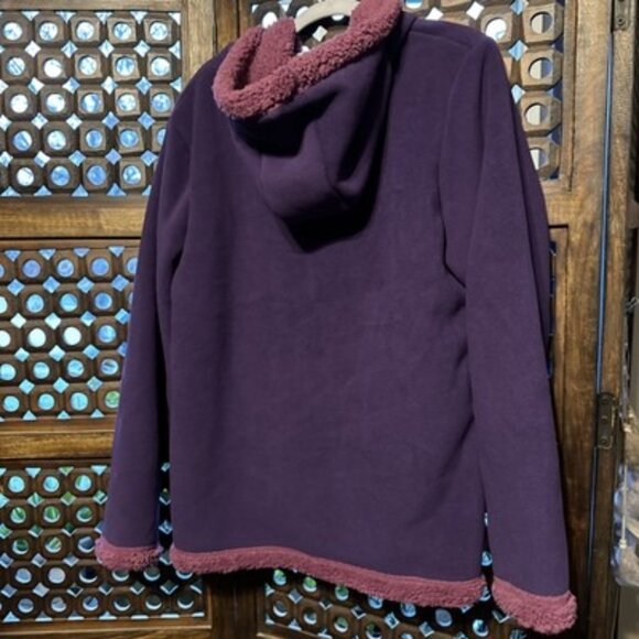 The Animal Rescue Site Fleece Hoodie Size Large Purple With Embroidered Paws - Picture 4 of 5